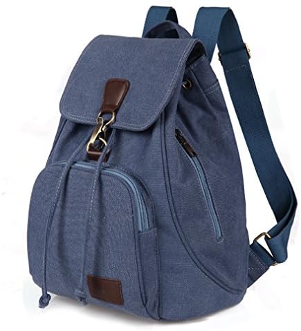 Softstreet Women Canvas Backpack Preppy Style School Lady Girl Student School Laptop Bag Blue