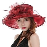 SAFERIN Women's Organza Church Kentucky Derby Fascinator Bridal Tea Party Wedding Hat