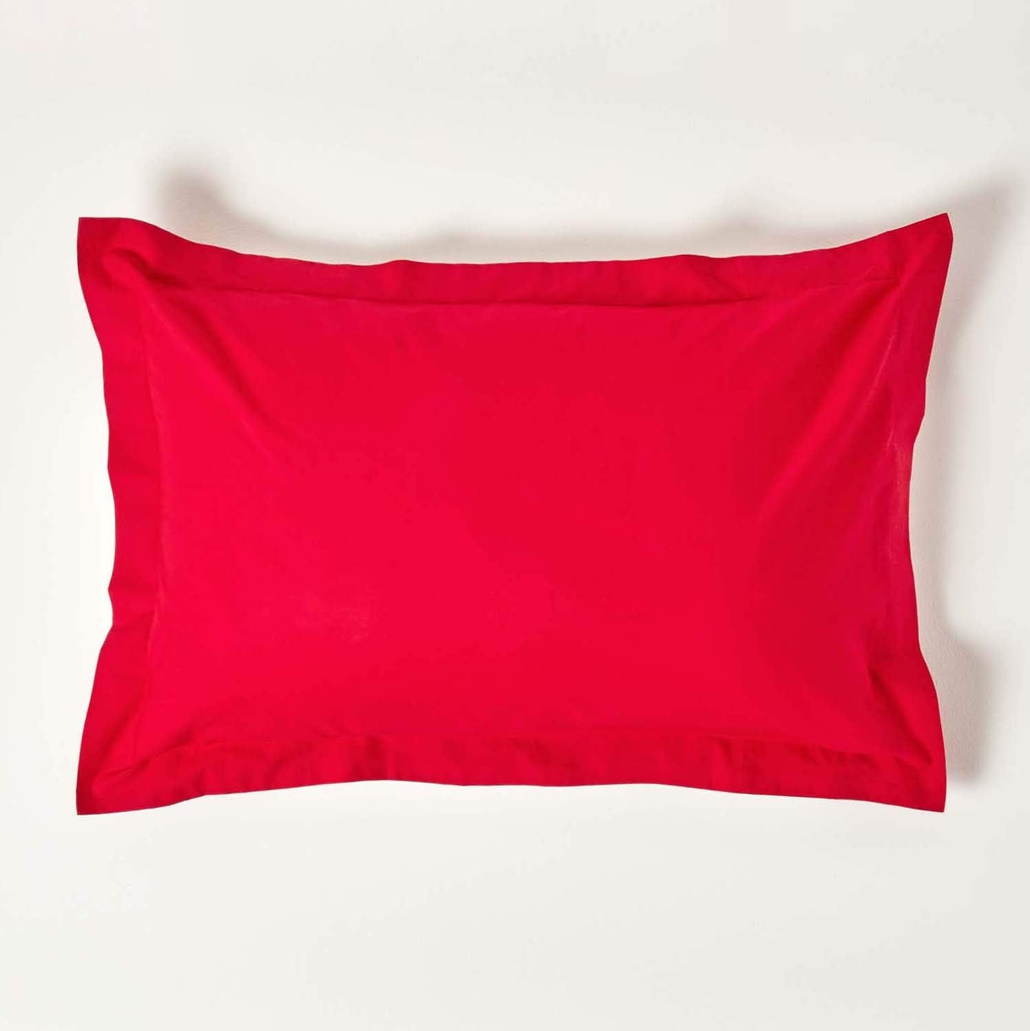 HOMESCAPES Red Pure Egyptian Cotton Oxford Pillowcase Standard Size 400