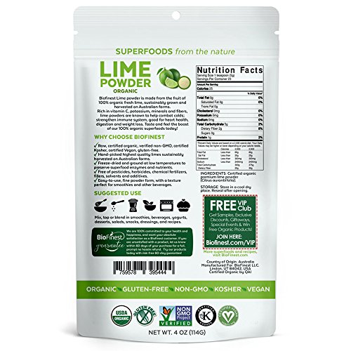 image for Biofinest Lime Powder - 100% Pure Freeze-Dried Antioxidants Superfood 