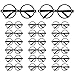 Aneco 20 Pieces Plastic Wizard Glasses Kids Round Glasses Frame No Lenses for Boy or Girls Costume Party Supplies (Black)