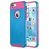 iPhone 6s Case, iPhone 6 Case, ULAK Hybrid Slim Case With Hard PC and Inner Rubber Cover for Apple iPhone 6S 4.7 Inch & iPhone 6 4.7 Inch Device (Blue/Rose Red)