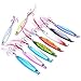 Aorace 10pcs Hard Metal Jigs Diving Sea Fishing Lures Minnow Popper Baits Tackle Crankbait Saltwater Freshwater Lures with Feather