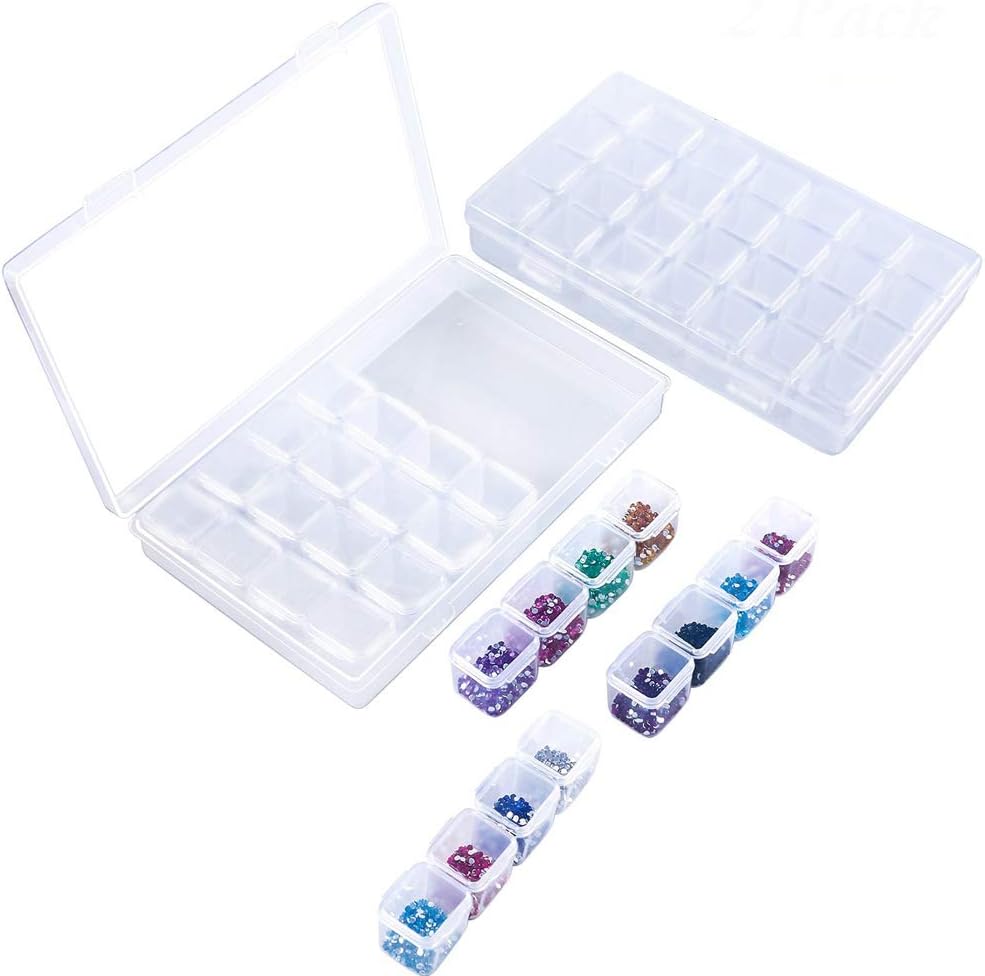 28 Raster Diamant Stickerei Box, SunBeter Einstellbare Schmuck Zubehör