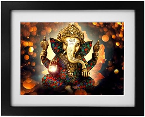 Paper Plane Design Ganpati Framed Painting for Room Decor (Synthetic, 45 x 30 x 3 cm)