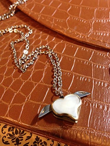 Secret Heart Pocket Knife Necklace Mother of Pearl Pocketknife Necklace