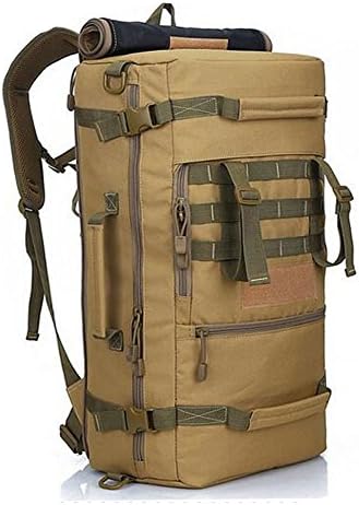 60L Military Backpack Waterproof Nylon School Bag Camouflage Backpacks Multi-function Travel Bags (khaki)