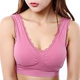 Wengift Lace Edge Double Layer Seamless U-Back