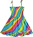 Sunny Fashion Girls' Rainbow Smocked Halter Dress