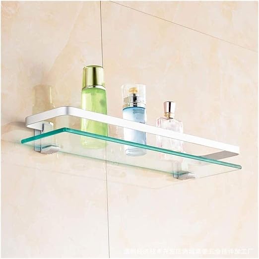 Amazon Com Huizwj Corner Glass Shelf Square Bathroom Tempered Glass Shelves With Towel Rail Wall Mounted Drilling Space Aluminum 60cm Huizwj 1202 Size 40cm Home Kitchen