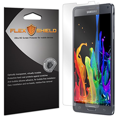 Samsung Galaxy Note 4 Screen Protector [5-Pack][Flat OLED], Flex Shield - Ultra Clear Japanese PET Film with Lifetime Warranty - Bubble-Free HD Clarity with Anti-Fingerprint & Scratch Resistance