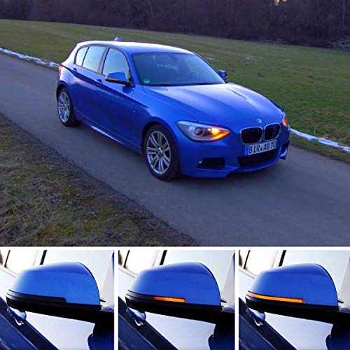 Moshbu Smoked Lens Dynamic Sequential Blink LED Side Mirror Turn Signal Light Strip Assembly for BMW 1 2 3 4 Series i3 (F20 F21 F22 F30 F32) - Thumbnail 6