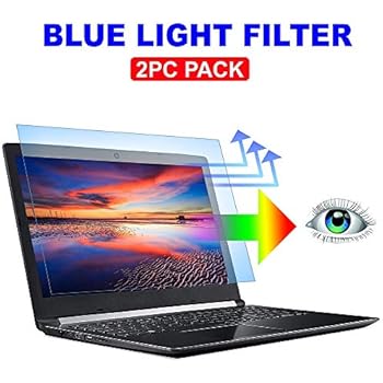 AyaWico 2PC Pack 15.6 inch Blue Light Blocking Laptop Screen Protector, Blue Light Filter for Notebook Computer Screen 15.6