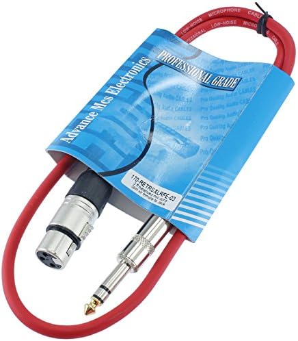 MCSPROAUDIO 1/4" TRS to 3 Pin XLR Female Pro Audio Patch Cable Balanced and Shielded (3 Foot Feet ft Long, Red)