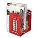 FOME One Pair Vintage Fashion British Style London Telephone Booth Kiosk Thickening Iron Library School Office Home Study Metal Bookends Book End+FOME GIFT