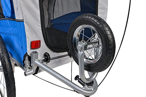 Enjoi Pet Bike Trailer Dog Cat Bicycle Carrier Stroller Jogger Shopping Cycling Wagon (Grey & Blue)