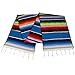OurWarm Mexican Table Runner Handwoven Fringe Cotton Serape Blanket Table Runners, Colorful Mexican Stripe Table Runner for Mexican Party Decorations Fiesta Party Supplies, 14in x 84in