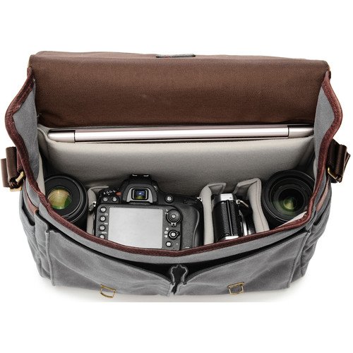ONA - The Brixton - Camera Messenger Bag - Smoke Waxed Canvas (ONA5-013GR)