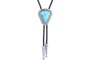 Doitby Turquoise Bolo Tie for Men, Leather Braided Necktie Western Cowboy Bola Tie Costume Accessories for Men Women