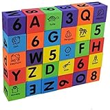 30 Pieces Alphabet Letters and Numbers Baby Toddlers Foam Blocks, for Ages 3 & Up