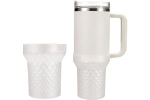 Thxbag Silicone Boot for Stanley Cup 40oz, Clear Boot Sleeve Cover Fit with Stanley H2.0 and Quencher Adventure Tumbler Accessories (40 oz, Clean)