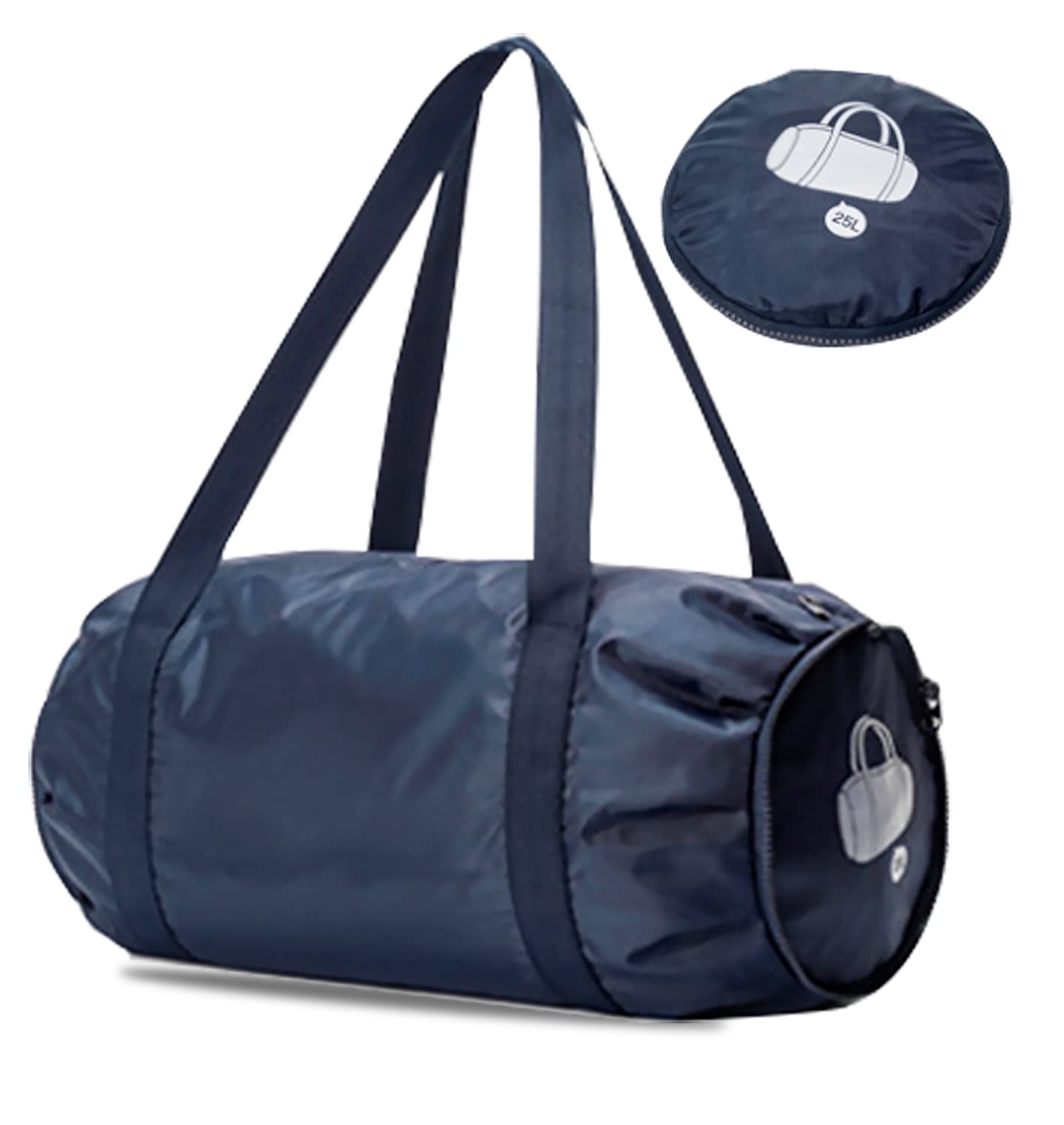 XSEXO Small Sports Bag, Foldable Sports Bag, Navy Blue, 25L, 48 x 28 cm (folded), 20 x 2.5 cm (unfolded)