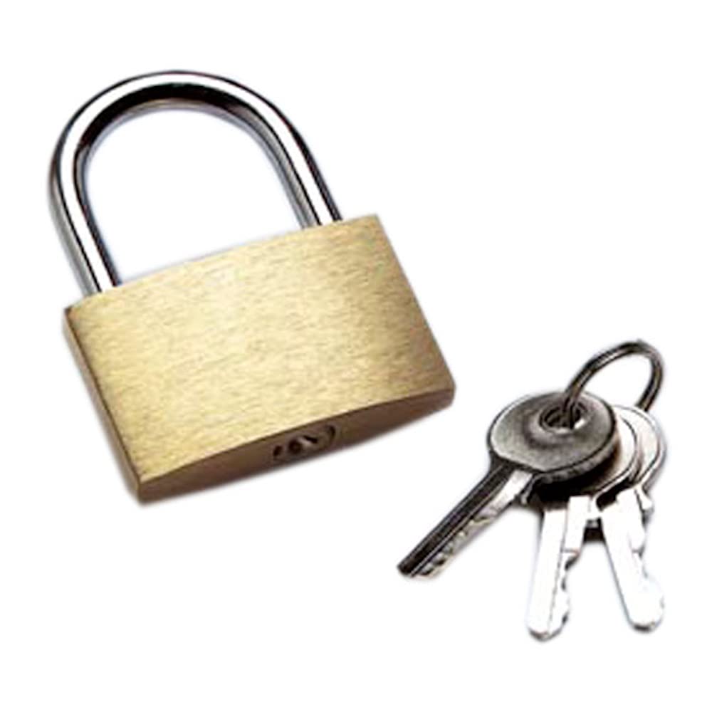 Merriway BH03906 (4 Pcs) Solid Brass Keyed Alike Padlock, Solid Steel Shackle 40mm (1.1/2 inch) - Pack of 4 Pieces