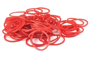 SOPOTUTU Red Stretchable Vegetable Rubber Bands 38Mm X 1.4Mm Red Elastic Kitchen Bands 500G Pack with Approx