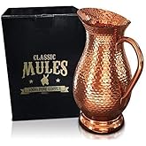 Pure Copper Pitcher - 70 fl oz, Hand Made Water Jug for Drinking | 100% Heavy Duty Copper, No Inner Liner | Ayurveda Health Benefits