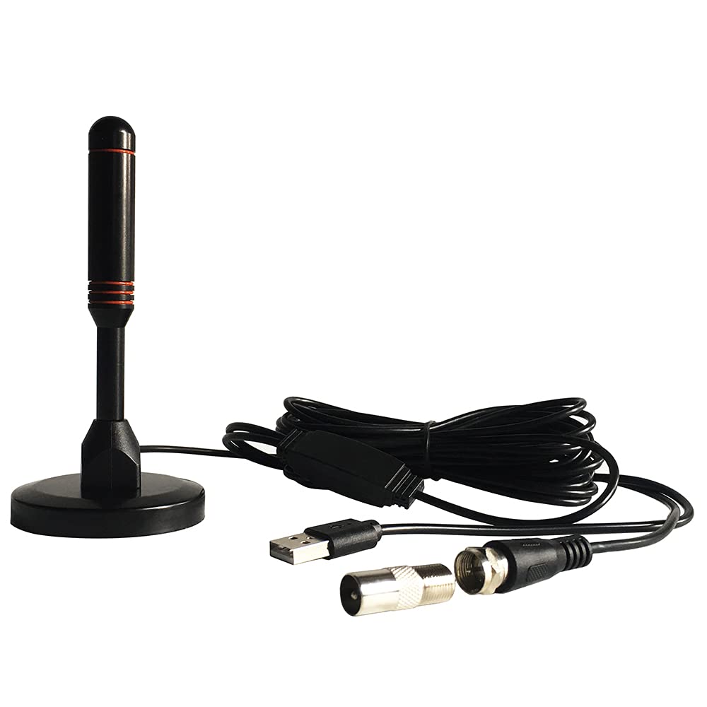 DollaTek Indoor Digital HDTV Amplified Suction cup base Antenna,support 4K HD VHF UHF for Local Channels 100+ Miles Range with Switch Amplifier Signal Booster