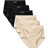 Kalapa Seamless Womens Underwear High Waisted No Show Briefs Silky Stretch Breathable Full Coverage Ladies Panties Multi Pack