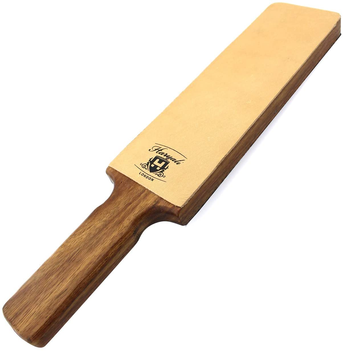 Pure Rose Wood Handle Extra Wide Leather Stick 2 Sided Strop for Sharping All Kind of Blades & Razors. by Haryali London.
