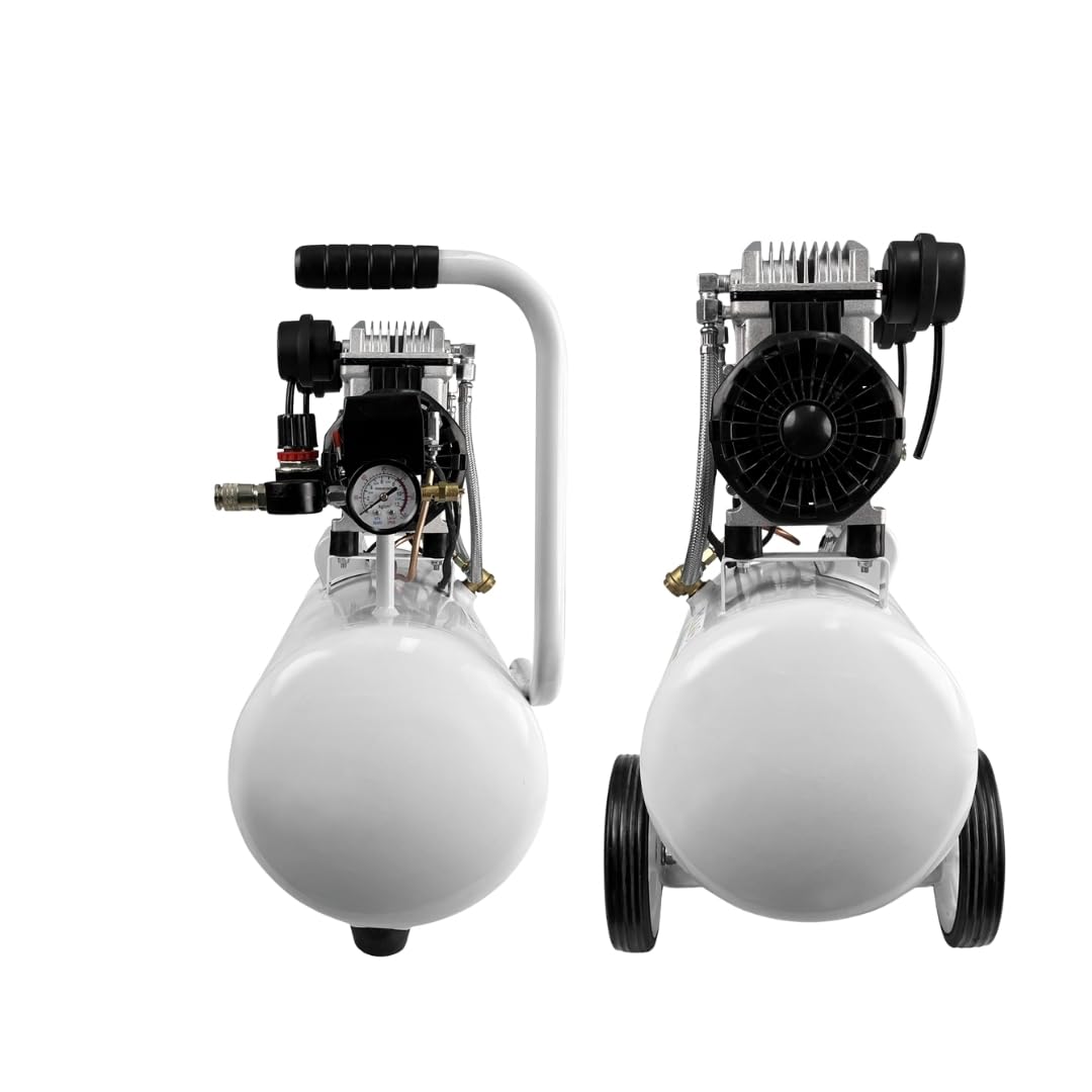 Portable 8 Gal Aluminum Tank Air Compressor, Rustproof, Lightweight at Only 37.5 Pounds, Efficiency Dual Air Intakes, Quiet Air Compressor, 68dB, Ideal for DIY, Home & Garage Applications