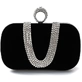 CORIOS Women Velvet Evening Bag Sparkly Rhinestone Clutch Bag Bridal Wedding Purse Charming Glittering Handbag