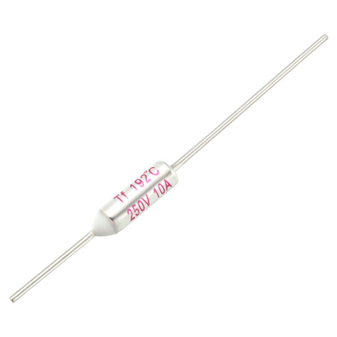 sourcing map 5Pcs RY TF 192 Celsius Degree Cutoff Thermal Fuse AC 250V 10A White Silver Tone