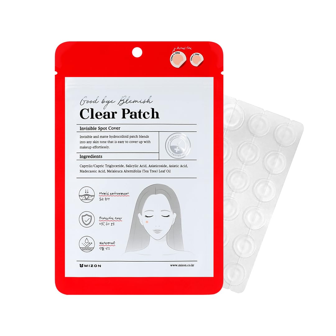 [MIZON] GOOD BYE BLEMISH CLEAR PATCH (x44) Korean Skincare - Ultra-Thin & Discreet Anti-Imperfection Patches - Soothing & Perfect Camouflage - Acne Treatment - BHA & Tea Tree