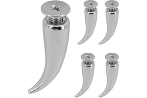 Megoto 50 Sets Cone Spikes Screwback Studs Rivets Metal Spikes Studs for Punk Style Clothing Bullet Shoes Bags Dog Collars Accessories DIY Craft Decoration (Horns 7x21mm)