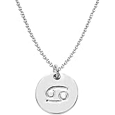 Getlace 925 Sterling Silver Zodiac Necklace Disc Charm Necklace Gift for Your Wife Girlfriend or Family Member