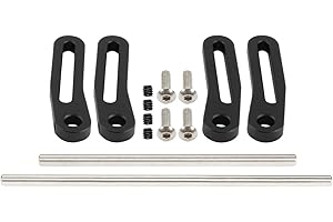 VNUHV Aluminum Adjustable Front Rear Modular Bumper Mount Set for 1/10 RC Crawler Chassis LCG Rigs Comp Builds TRX4 SCX10 Gspeed Power Wagon Cliffhanger Body (Black)