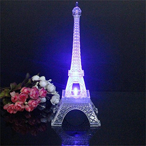 Mini Color Changing Eiffel Tower Night Light LED Table Lamp Desk Bedroom Decor -25cm