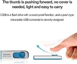 ADATA C008 16GB USB 2.0 Flash Drive White Blue Retractable Capless AC008-16G-RWE view 7
