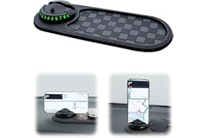 ROWPOZ Multifunction Car Anti-Slip Mat, Upgrade Car Anti-Slip Mat Phone Holder with Temporary Parking Number, Rotatable Anti Skid Car Dashboard Pad for Phone Sunglasses Keys (C)