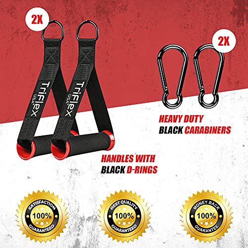 TriFlexUSA Elite Resistance Band Handles with Black Clips 2 pcs Heavy