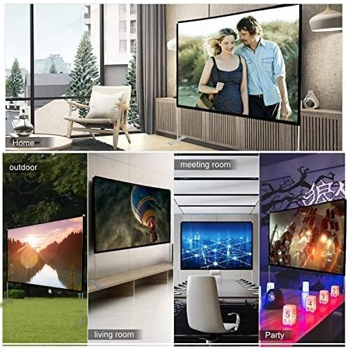 Outdoor Projector Screen with Stand : Portable Projection Screen for Outside Theater Home Backyard Movies 80 inch