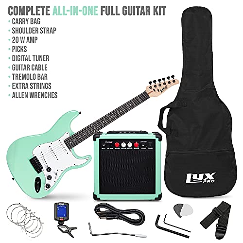 LyxPro 39 inch Electric Guitar Kit Bundle with 20w Amplifier, All