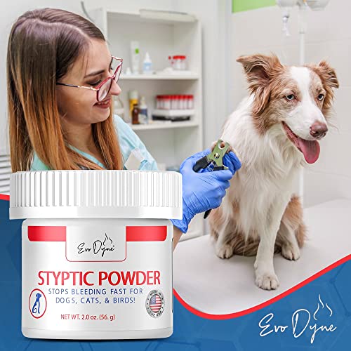 Styptic Powder for Dogs, Cats, and Birds (2 oz) by Evo Dyne Fast