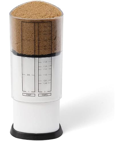 KTZCTPCA Tasse à mesurer réglable, 4 en 1 multifonction, fond relevable avec joint racloir, gain de place et facile à nettoyer, design sans gaspillage pour la cuisine et la pâtisserie