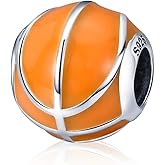 CZVIVIRY Sport Bead Charms 925 Sterling Silver USA Rugby Football Basketball Volleyball Golf Club Bat Mitten European Charm Bracelet (Basketball)