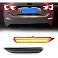 GTINTHEBOX 3D Optic LED Rear Bumper Reflector Brake Tail Lights w/Sequential Turn Signal Lamps, Strobe Brake Lighting Kit For Infiniti Q50 QX56 QX60 QX80 Nissan Pathfinder Rogue