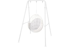 UMIKOOL DIRECT Swing Stand Only, Heavy Duty Foldable Hammock Stand, Metal Swing Stand Frame, Max Load 330lbs Portable Hammock Frame for Indoor or Outdoor, Patio and Backyard (Hammock Chair not Included) (White)